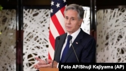 El secretario de Estado de EEUU, Antony Blinken, habla durante una conferencia de prensa en Tokío, este lunes 29 de julio de 2024. (Foto AP/Shuji Kajiyama)