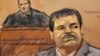 Joaquín "El Chapo" Guzmán durante la audiencia de sentencia en una corte federal de Nueva York. (REUTERS/Jane Rosenberg)