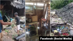 Viviendas dañadas por las inundaciones en Cacocum y otras localidades rurales de Holguín. 